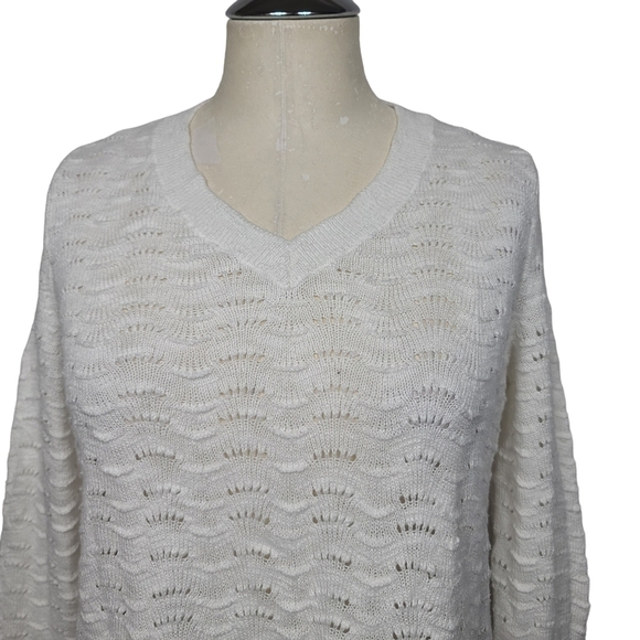 Talbots White Knit Sweater Petite SP - Picture 2 of 7